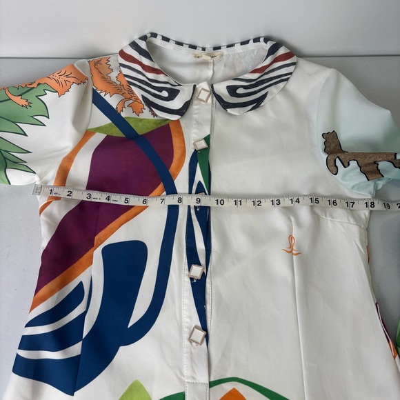 Pink Ripple Colorful Patterned Long Sleeve Dress - Picture 4 of 6